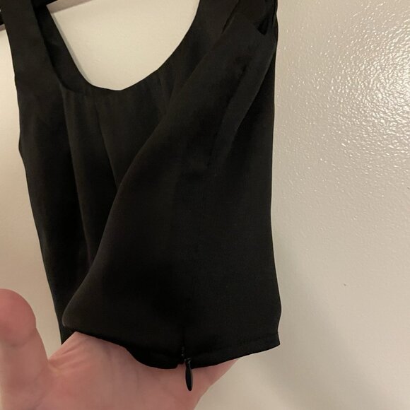 Express Women XS Black Satin Y2K 90s Grunge Scoop Neck Cropped Corset Tank Top - Picture 5 of 8